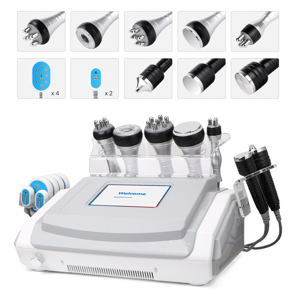 Máquina de belleza y salud corporal con cavitación ultrasónica 9 en 1, radiofrecuencia y vacío RF