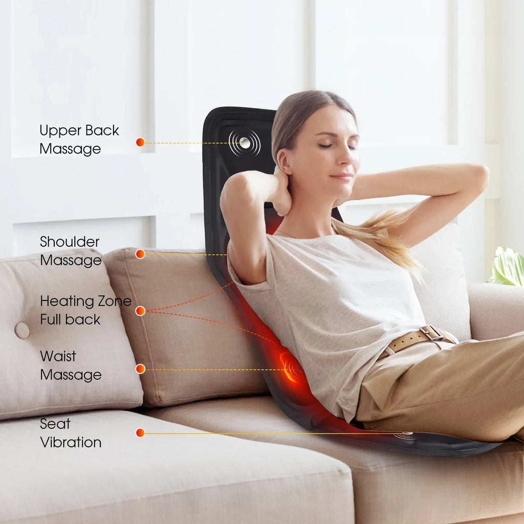 Electric Back Massager Chair Pad with Heating & Vibration