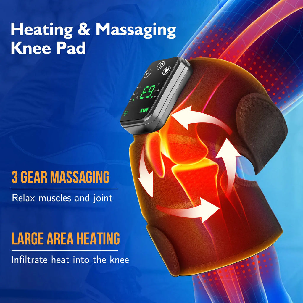 Rechargeable Electric Heating Knee Massager | Thermal Knee Pads