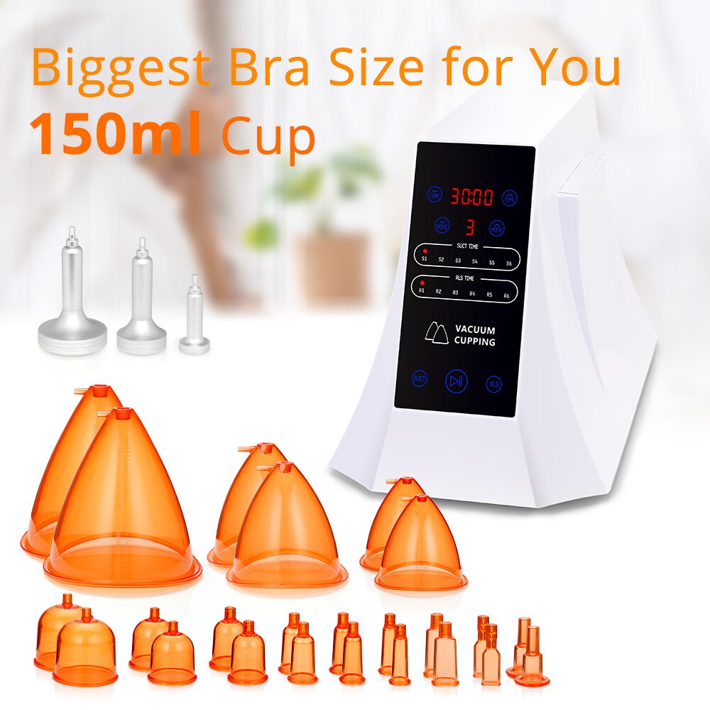 Vacuum Therapy Massager Cupping Machine 150ml Cups Breast Butt Enlarger Enhancement Vacumtherapy Machine SPA&amp;HOME USE