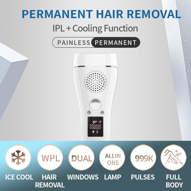 Cooling IPL Epilator 999000 Flash Hair Removal LCD Women Laser Permanent Bikini Trimmer