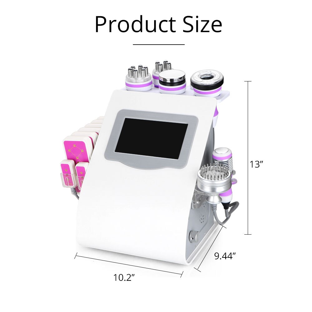 9 In 1 Ultrasound 40K Cavitation Vacuum Therapy Body Suction Slimming Micro-current Skin Care Face Lifting Beauty Machine 6 in 1