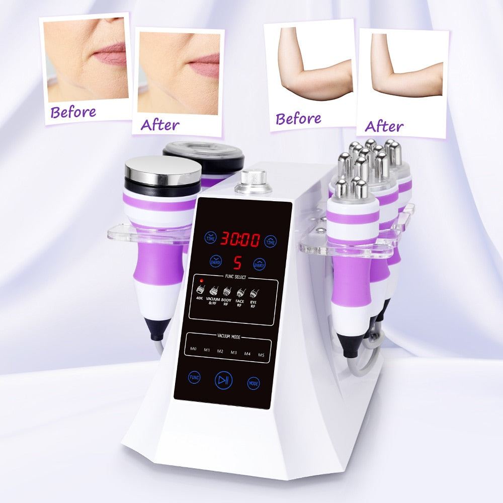 5in1 Three Pole RF Skin Tightening Vacuum 40K Cavitation Ultrasonic Celliute Slimming Spa Machine